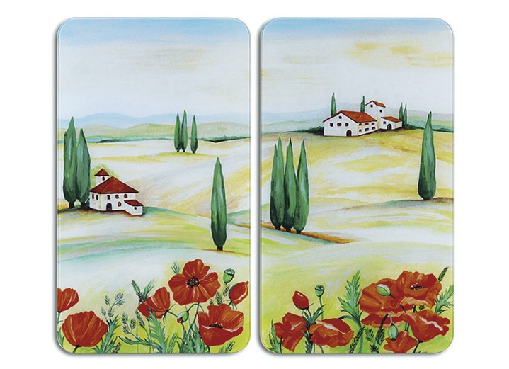 Huishoudhulpjes - Kachelafdekplaten of wandpaneel, in Farbe TOSCANE, in Ausführung Afdekplaten fornuis, set van 2