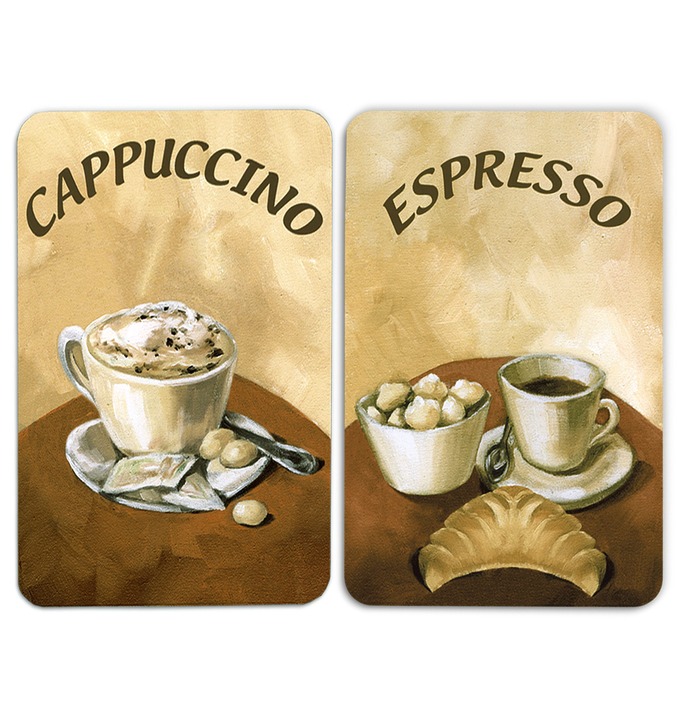 Huishoudhulpjes - Afdekplaten voor cappuccinofornuis, set van 2, in Farbe CAPPUCCINO