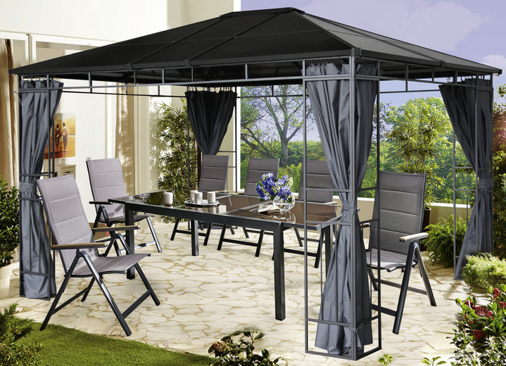 Paviljoens - Limone hardtop tuinhuisje met zijpanelen, in Farbe GRIJS Ansicht 1
