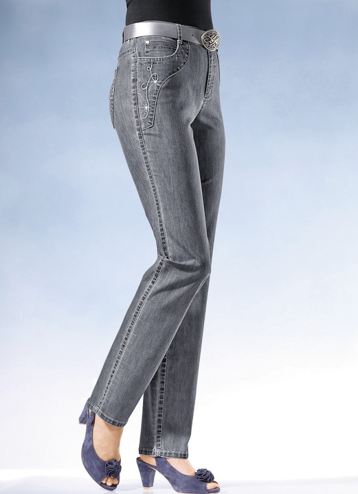 Jeans - Jeans met een bredere tailleband, in Größe 018 bis 092, in Farbe MIDDENGRIJS Ansicht 1