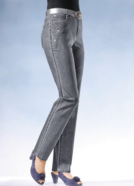 Jeans - Jeans met een bredere tailleband Jeans - Jeans met een bredere tailleband, in Größe 018 bis 092, in Farbe MIDDENGRIJS