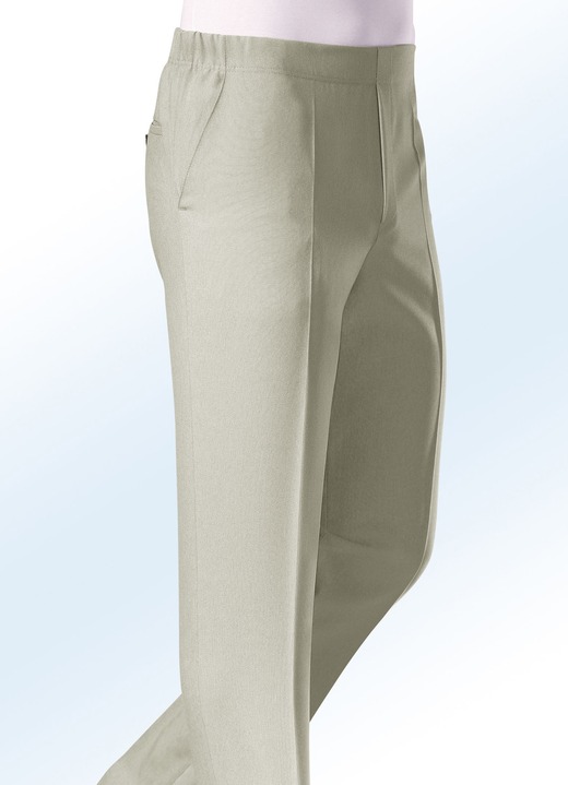 Hosen - „Klaus Modelle“-Schlupfhose mit Zierblende in 4 Farben, in Größe 024 bis 064, in Farbe SCHILF Ansicht 1