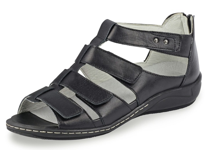 - Waldläufer sandalen met bandjes in zomerse stijl, in Größe 4 1/2 bis 9, in Farbe ZWART Ansicht 1