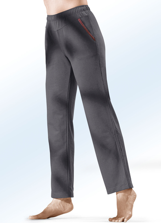 Broek met decoratieve band geborduurd met glanzend draad