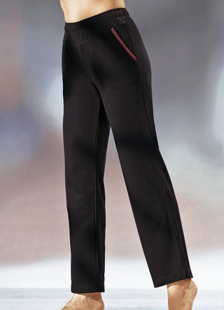 Broek met decoratieve band geborduurd met glanzend draad