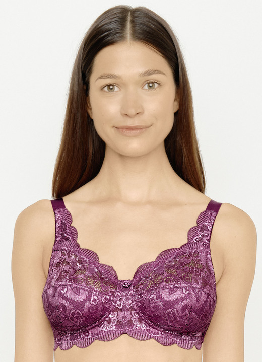BH zonder beugel - Susa 2-pack bh met delicate elastische kant, in Größe 075 bis 110, in Cup E, in Farbe 1X AZALEA, 1X WIT Ansicht 1