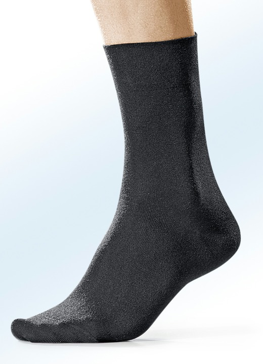 Kousen - Rogo easy leg 4-pack sokken, effen kleurrijk, in Größe M. 1 (Schoenm. 39-42) bis M. 3 (Schoenm. 47,48), in Farbe 4X ZWART Ansicht 1