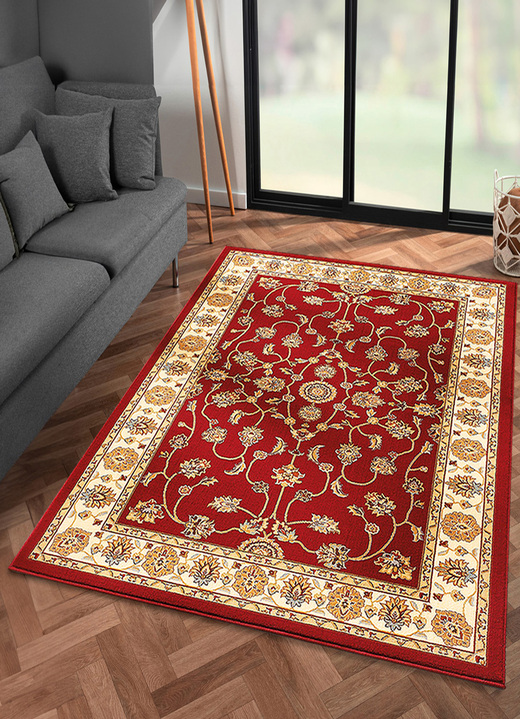 Klassisch - Brücken und Teppiche mit feinen floralen Details, in Größe 111 (Brücke, 60x105 cm) bis 288 (Teppich, 240x330 cm), in Farbe ROT Ansicht 1