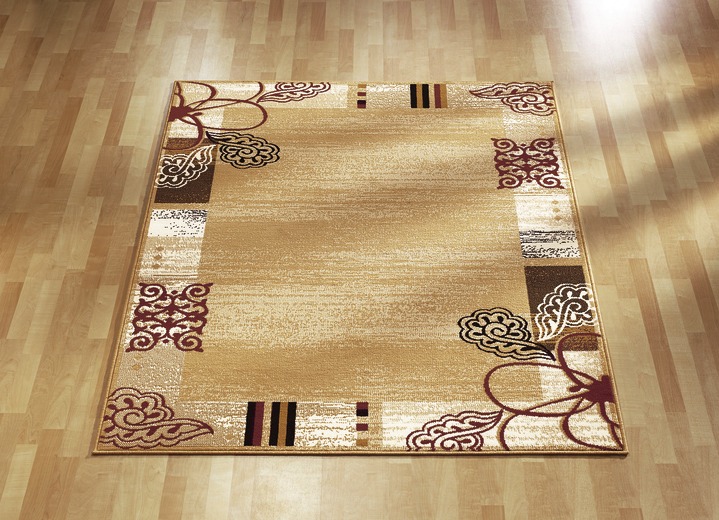 Klassiek - Geweven bruggen en tapijten met randen, in Größe 111 (Brug, 60 x 110 cm) bis 288 (Tapijt, 240 x 330 cm), in Farbe BEIGE Ansicht 1