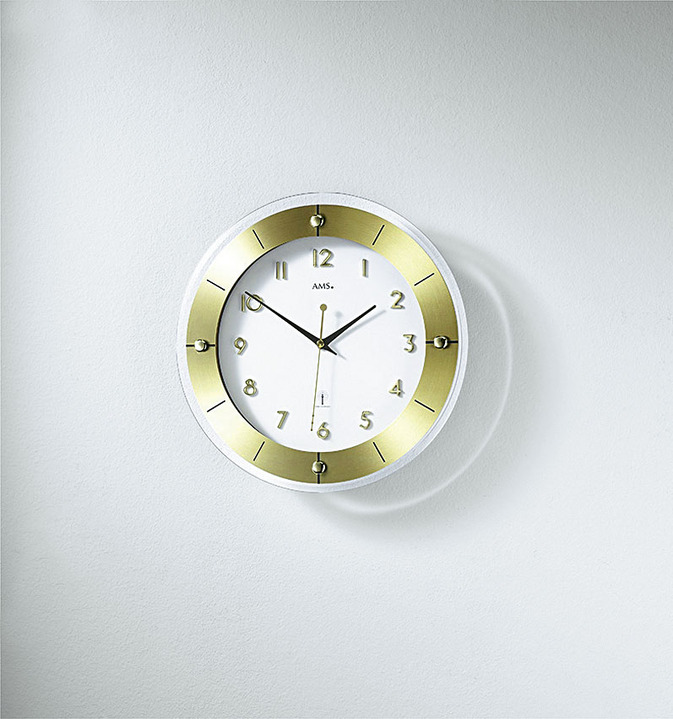Horloges - Hoogwaardige wandklok van AMS, gemaakt van gefacetteerd mineraalglas, in Farbe GOUD Ansicht 1