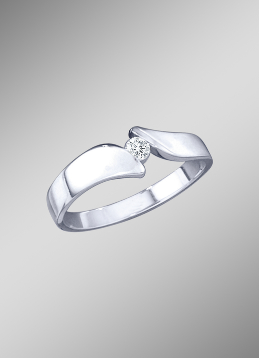 Ringen - Solitaire-ring met briljant, in Größe 160 bis 220, in Farbe