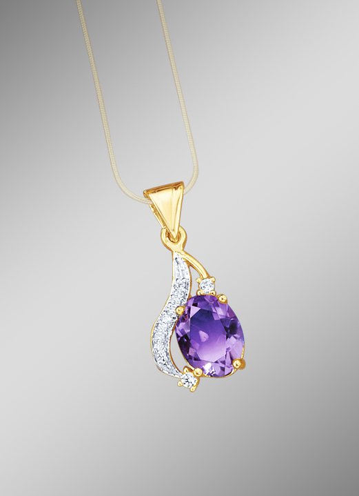 Anhänger - Anhänger mit echt Amethyst, in Farbe  Ansicht 1