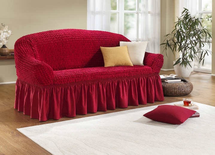 Sessel- & Sofaüberwürfe - Hochelastische Stretchbezüge für ein schickes Zuhause, in Größe 101 (Stoelhoes) bis 905 (kussensloop, 40 x 40 cm), in Farbe BORDEAUX Ansicht 1