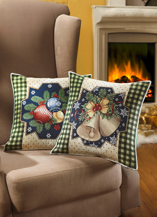 Woonaccessoires - Feestelijke kussenslopen, set van 2, in Farbe BEIGE