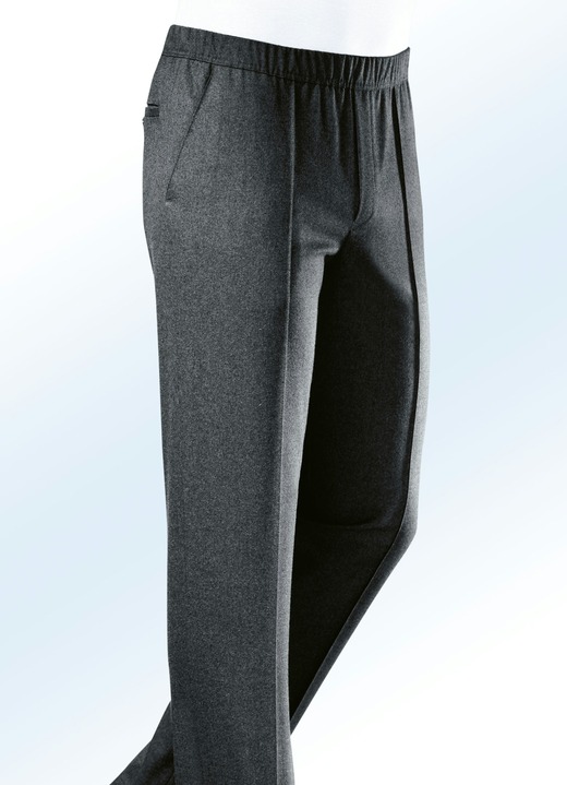 Broeken - Pull-on-broek van Klaus Modelle met elastische tailleband in 5 kleuren, in Größe 024 bis 064, in Farbe DONKERGRIJS Ansicht 1
