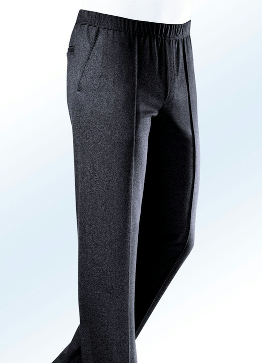 Broeken - Pull-on-broek van Klaus Modelle met elastische tailleband in 5 kleuren, in Größe 024 bis 064, in Farbe MARINE Ansicht 1