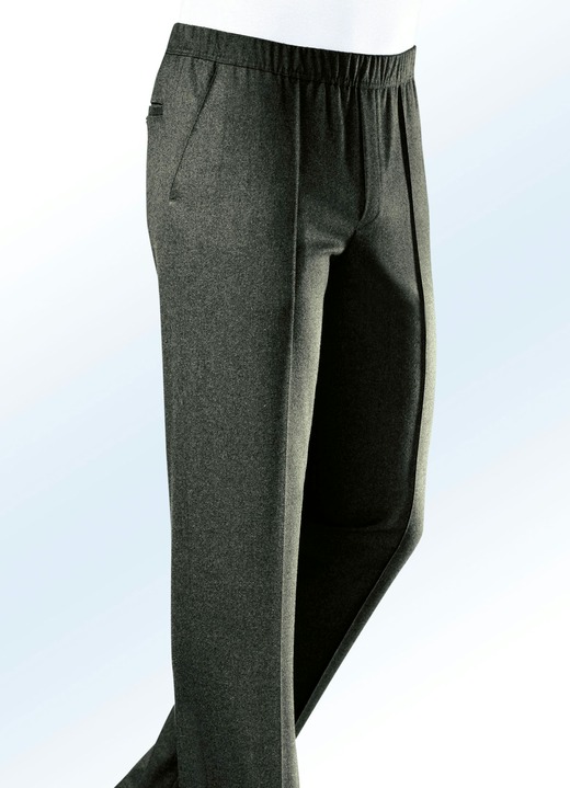 Broeken - Pull-on-broek van Klaus Modelle met elastische tailleband in 5 kleuren, in Größe 024 bis 064, in Farbe OLIJF Ansicht 1