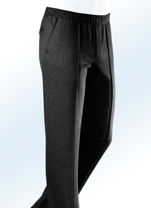 Broeken - Pull-on-broek van Klaus Modelle met elastische tailleband in 5 kleuren, in Größe 024 bis 064, in Farbe ZWART Ansicht 1