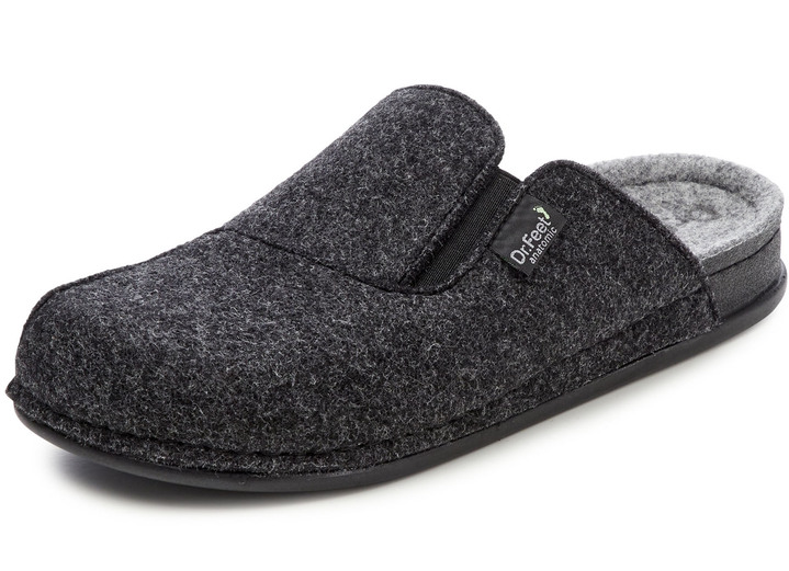 Huisschoenen - Pantoffels van wolvilt, in Größe 041 bis 047, in Farbe ANTRACIET Ansicht 1