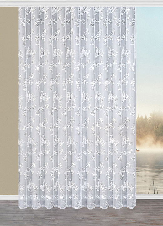 - Bewaar vlinders met universele railband, in Größe 136 (H 100 x B 300 cm) bis 291 (H 245 x B 450 cm), in Farbe WIT Ansicht 1