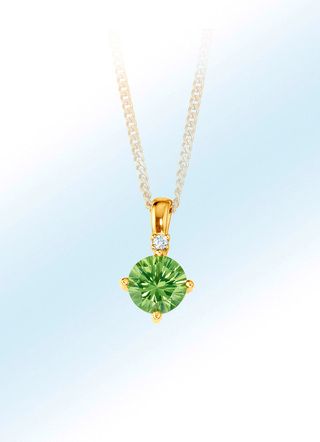 Kettinghanger met echte peridoot en diamanten