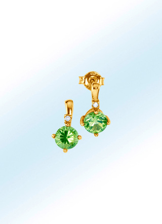 Oorbellen met peridoot en diamanten