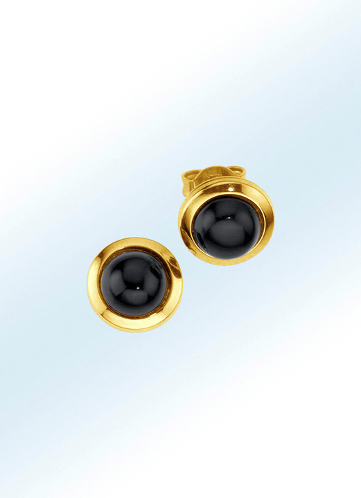 Oorbellen - Oorbellen met echte onyx, in Farbe