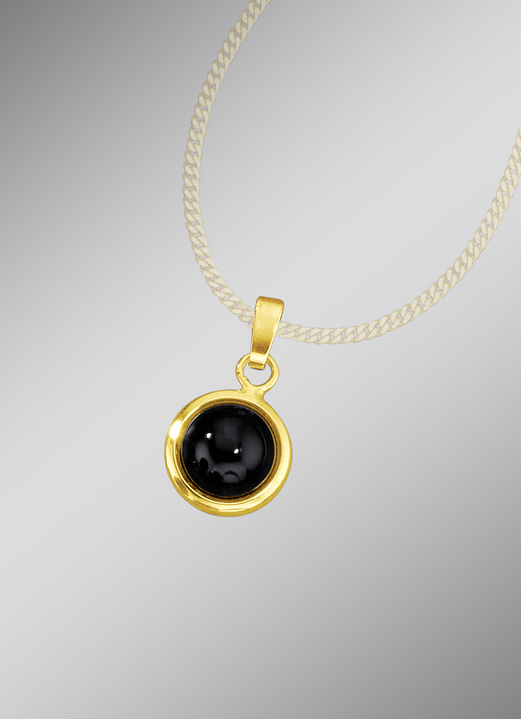 Hangers - Kettinghanger met echte onyx, in Farbe