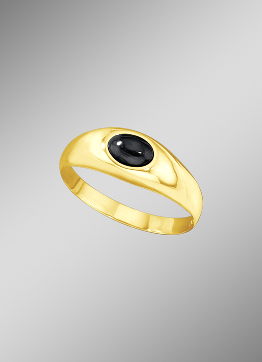 Ringen - Damesring met echte onyx, in Größe 160 bis 220, in Farbe