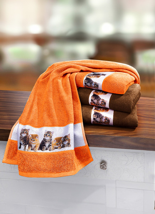 Set badhanddoeken met jacquard-boorden