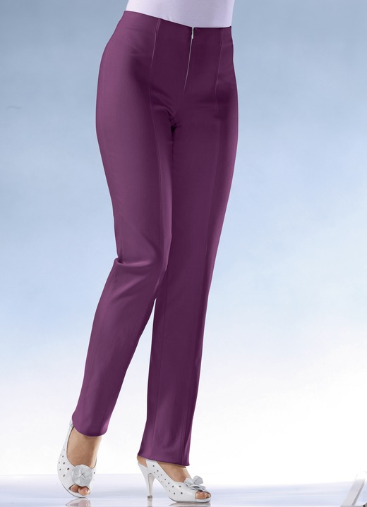 Broeken - Soft-stretch-broek in 11 kleuren, in Größe 018 bis 235, in Farbe BORDEAUX Ansicht 1