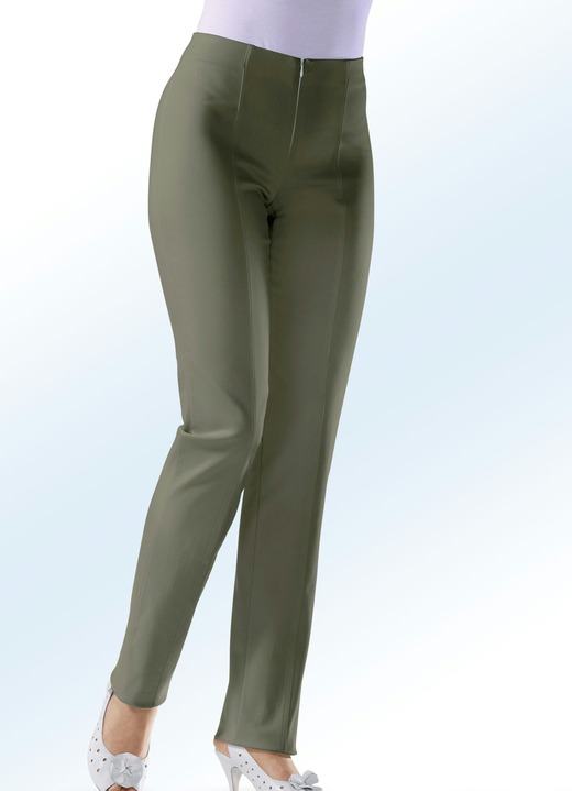 Broeken - Soft-stretch-broek in 11 kleuren, in Größe 018 bis 235, in Farbe OLIJF Ansicht 1
