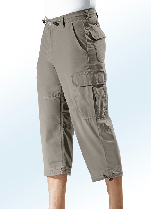 Shorts & bermuda's - Lange bermudashort van puur katoen in 4 kleuren, in Größe 024 bis 064, in Farbe KAKI Ansicht 1
