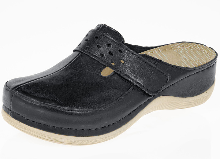 - ELENA EDEN Clog mit Klettverschluss, in Größe 036 bis 041, in Farbe SCHWARZ