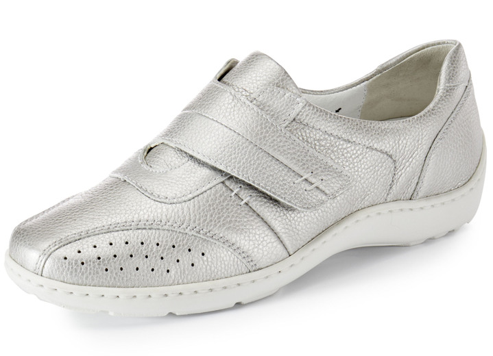Schoenen - Waldläufer pantoffels met praktische klittenbandsluiting, in Größe 4 bis 8 1/2, in Farbe MATZILVER Ansicht 1