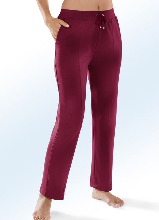 Broeken - Comfortabele broek met brede elastische tailleband, in Größe 018 bis 056, in Farbe BORDEAUX Ansicht 1