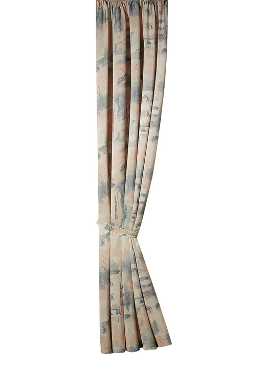 - Overgordijn met universele railband, in Größe 358 (deco-overgordijn, H 145 x B 140 cm) bis 899 (1 gordijnhouder, 70 cm), in Farbe BEIGE MET PATROON Ansicht 1