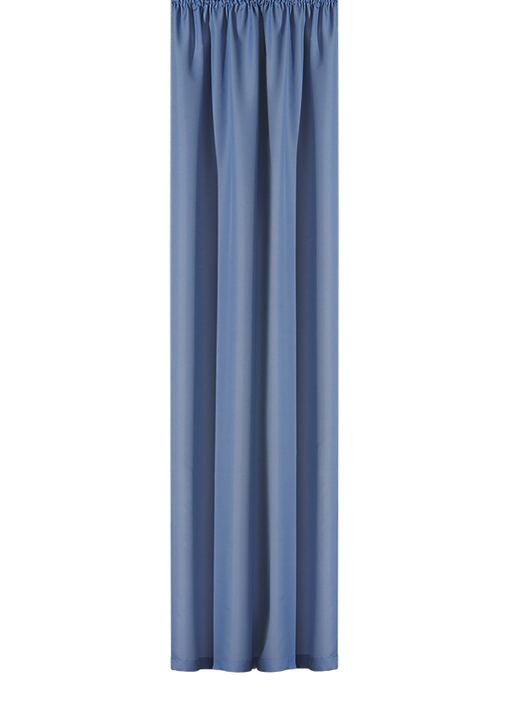 Klassiek - Overgordijn met universele railband, in Größe 358 (deco-overgordijn, H 145 x B 140 cm) bis 899 (1 gordijnhouder, 70 cm), in Farbe BLAUW Ansicht 1