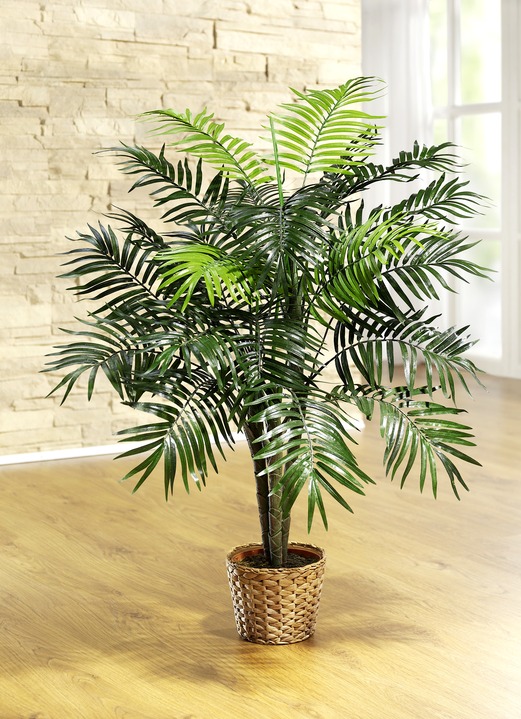 Kunst- & textielplanten - Palm in pot, in Farbe GROEN, in Ausführung palmboom in pot, klein