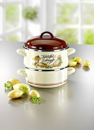 Aardappelstomer van geëmailleerd staal
