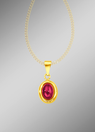 Kettinghanger met echte robijn-cabochon