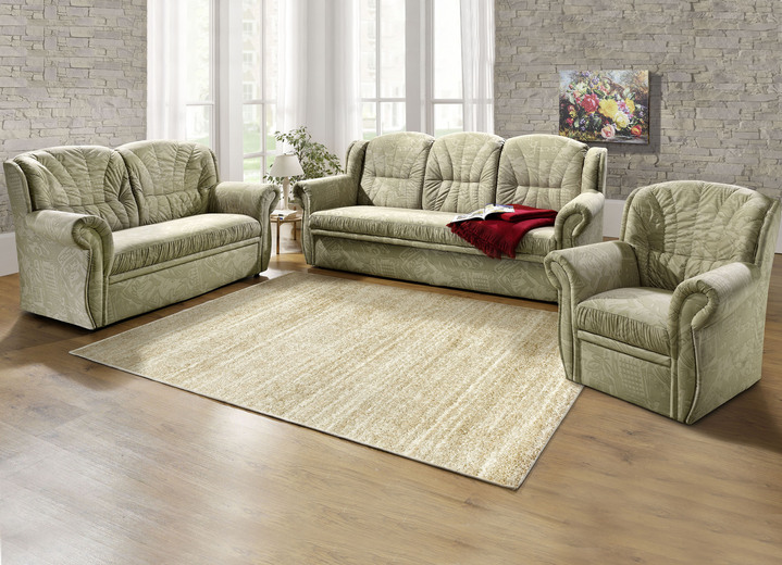 Gestoffeerde meubels - Gestoffeerd meubel met een comfortabele micro-velours bekleding, in Farbe GROEN, in Ausführung Driezits Ansicht 1