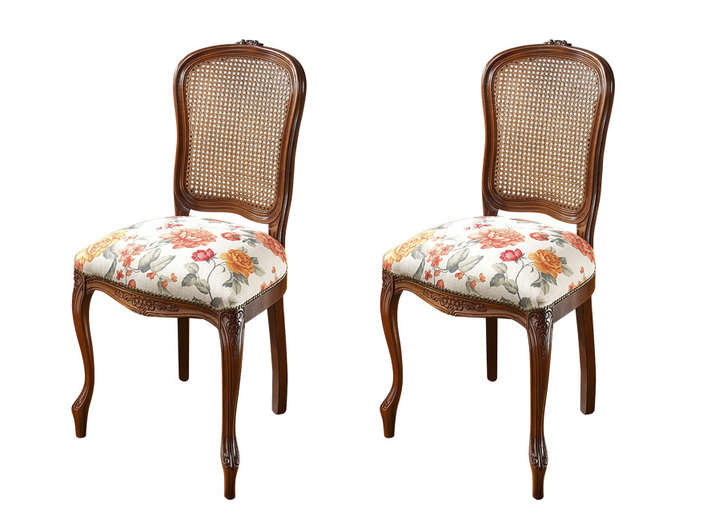 Landhuis meubels - Eetkamermeubels in landelijke stijl, in Farbe NOTENBOOM, in Ausführung Stoelen, set van 2 Ansicht 1