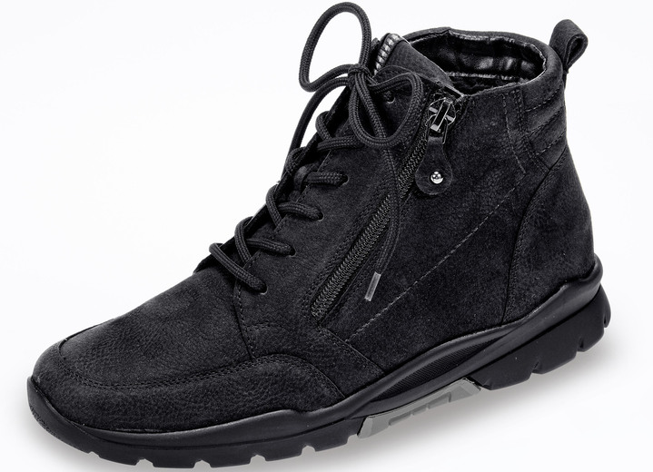 Laarzen & laarsjes - Waldläufer, gevoerde dames enkellaarsjes, winterschoenen, breedte H, met uitneembaar voetbed, in Größe 4 1/2 bis 9, in Farbe ZWART Ansicht 1