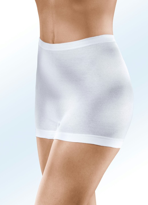 Pantyslips - Set van vijf slipjes met elastische tailleband, in Größe 040 bis 054, in Farbe WIT