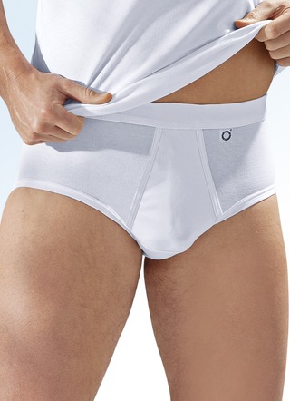 Set van vier slips van fijne jersey, wit
