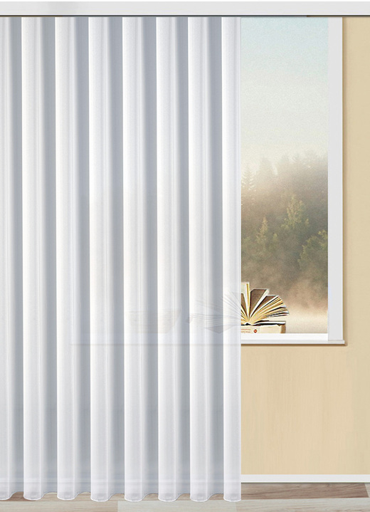 - Opbergen met geplooide tape 1:2,5 en loodtape-afwerking., in Größe 160 (H 145 x B 300 cm) bis 257 (H 240 x B 600 cm), in Farbe WIT Ansicht 1