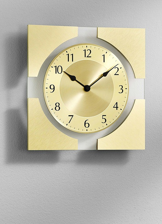 Horloges - Glazen wandklok met radiogestuurd uurwerk, in Farbe GOUD Ansicht 1
