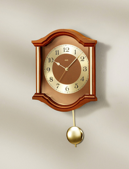 Horloges - Wandklok van hout, in Farbe KERSENBOOM Ansicht 1