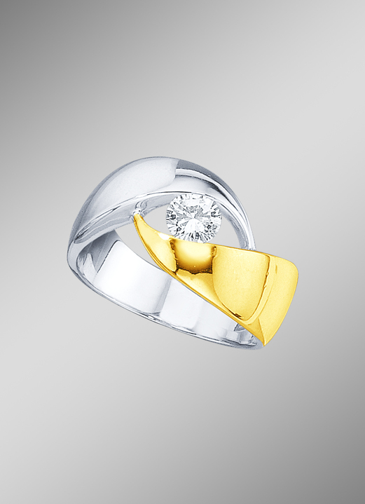 Ringen - Solitaire briljante damesring, in Größe 160 bis 220, in Farbe